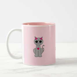 Caneca De Café Em Dois Tons Gato cinza fofo