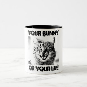 Caneca De Café Em Dois Tons Gato Criminaliza Seu Coelhinho Ou Sua Mancha De Vi