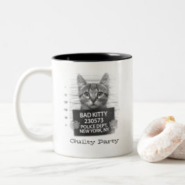 Caneca De Café Em Dois Tons Gato Culpado Personalizado Divertido