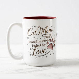 Caneca De Café Em Dois Tons Gato de 15 Oz Mãe Mug De Dois Toneladas - Patas Bo