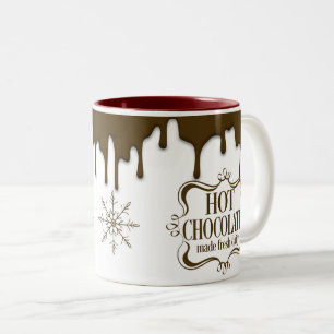 Caneca De Café Em Dois Tons Gato de chocolate quente