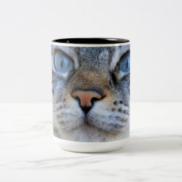 Caneca De Café Em Dois Tons Gato de cinza