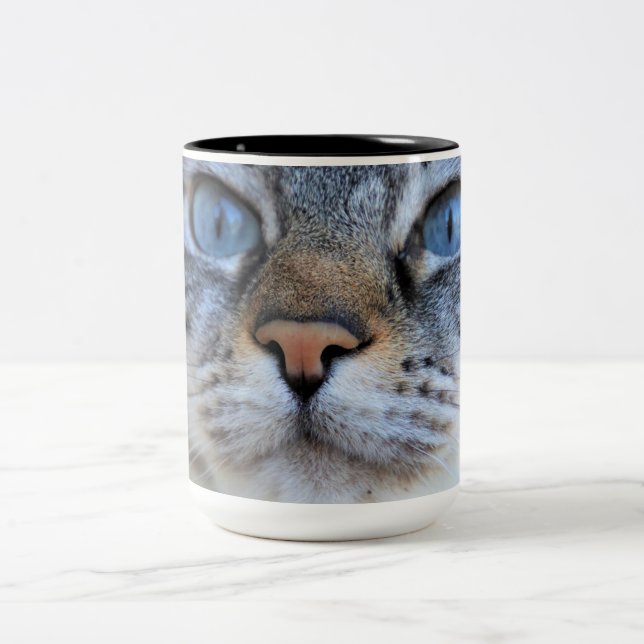 Caneca De Café Em Dois Tons Gato de cinza (Centro)