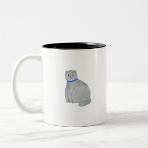 Caneca De Café Em Dois Tons Gato de Dobra Escocês