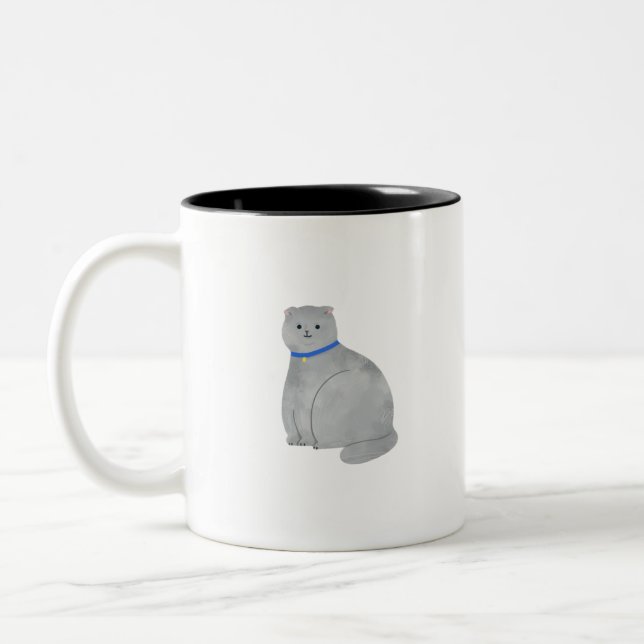 Caneca De Café Em Dois Tons Gato de Dobra Escocês (Esquerda)
