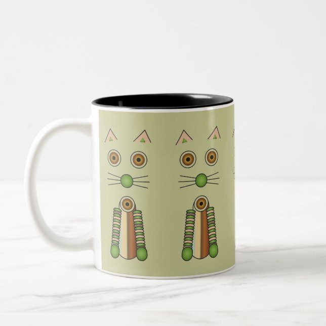 Caneca De Café Em Dois Tons Gato de Floresta (Esquerda)