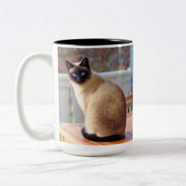 Caneca De Café Em Dois Tons Gato de Gatinho Siamês