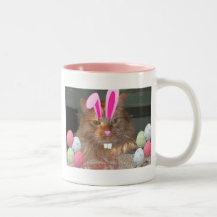 Caneca De Café Em Dois Tons Gato de Gato de Gato de Gato de páscoa Laranja