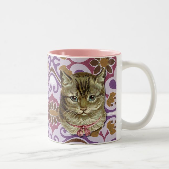 Caneca De Café Em Dois Tons Gato de gato malhado (Direita)