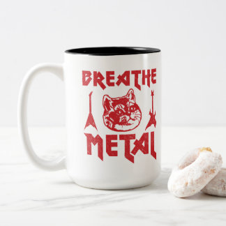 Caneca De Café Em Dois Tons Gato de Metal Pesado