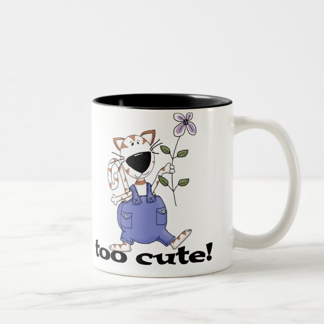 Caneca De Café Em Dois Tons Gato demasiado bonito do gatinho (Direita)