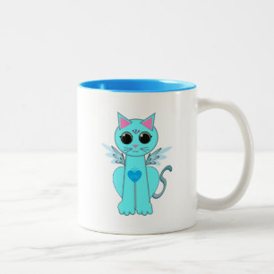 Caneca De Café Em Dois Tons Gato do anjo