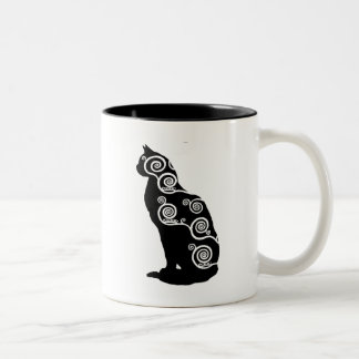 Caneca De Café Em Dois Tons Gato do estilo de Klimt