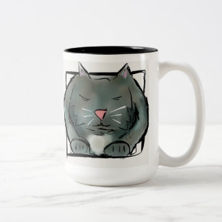 Caneca De Café Em Dois Tons Gato do NQ em uma caneca da caixa