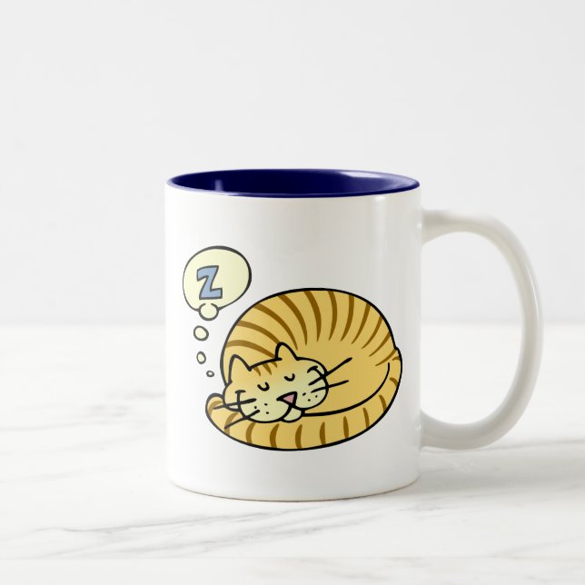 Caneca De Café Em Dois Tons Gato do sono (Direita)