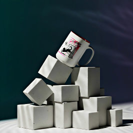 Caneca De Café Em Dois Tons Gato dos Cerejeiras Caprichoso – Perfeito para Esp