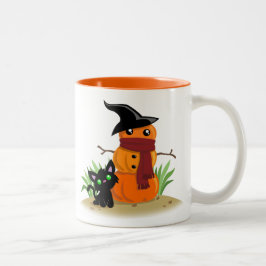 Caneca De Café Em Dois Tons Gato e Pumpkinman Coffee Mug