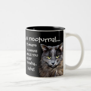 Caneca De Café Em Dois Tons Gato Engraçado é Mau