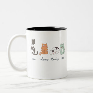 Caneca De Café Em Dois Tons Gato francês bonito engraçado
