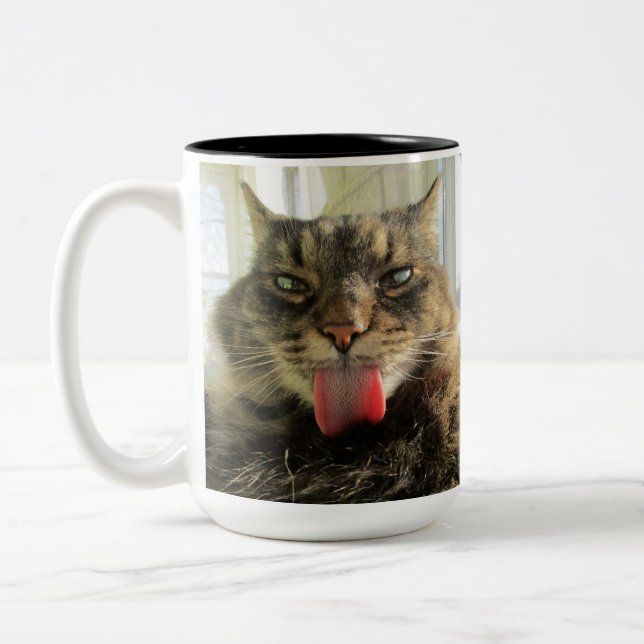 Caneca De Café Em Dois Tons Gato Gatinho de Maine Coon (Esquerda)