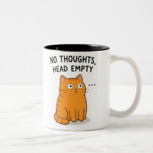 Caneca De Café Em Dois Tons Gato Laranja Engraçado PNG - Sem Pensamentos Cabeç