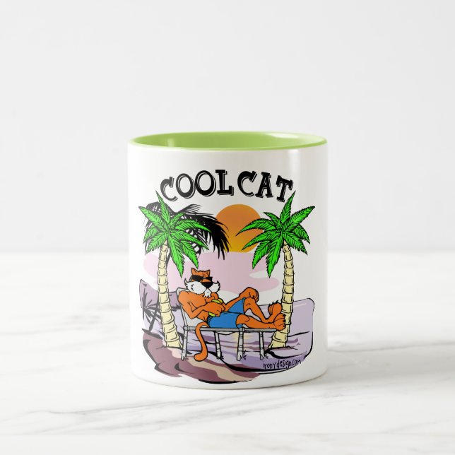 Caneca De Café Em Dois Tons Gato legal (Centro)