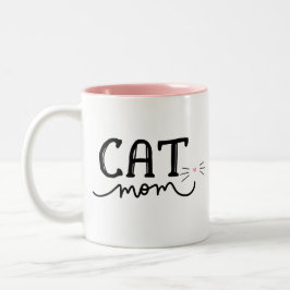 Caneca De Café Em Dois Tons Gato Mãe de Dois Toneladas
