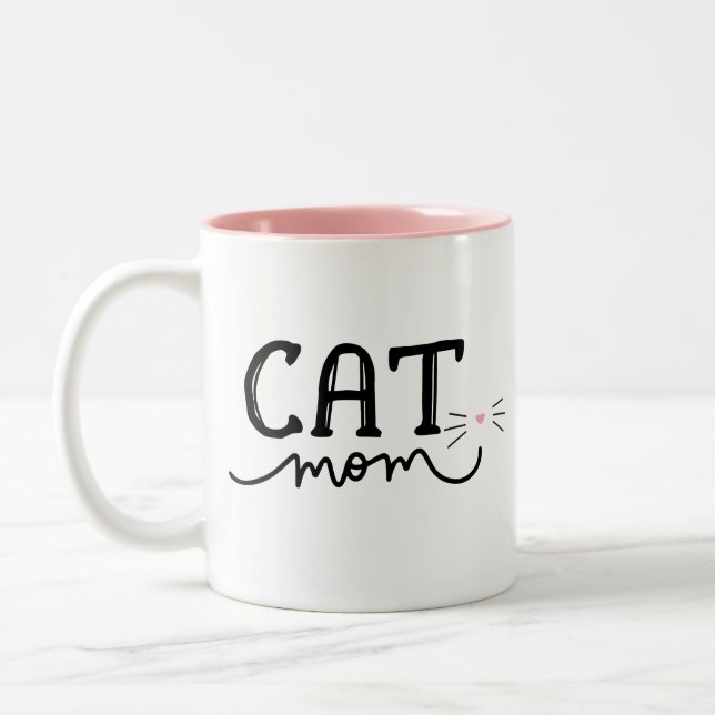 Caneca De Café Em Dois Tons Gato Mãe de Dois Toneladas (Esquerda)