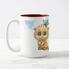 Caneca De Café Em Dois Tons gato mais bonito