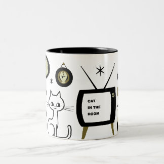 Caneca De Café Em Dois Tons Gato moderno