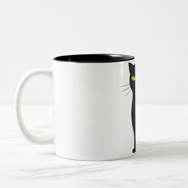 Caneca De Café Em Dois Tons Gato negro (Esquerda)
