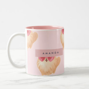 Caneca De Café Em Dois Tons Gato Persa Personalizado com Óculos de Sol de Cora