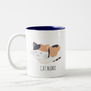 Caneca De Café Em Dois Tons Gato Personalizado de Gato Calico