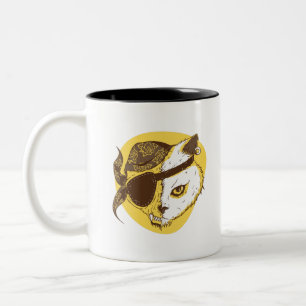 Caneca De Café Em Dois Tons Gato Pirata