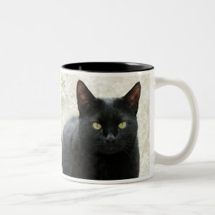 Caneca De Café Em Dois Tons Gato preto
