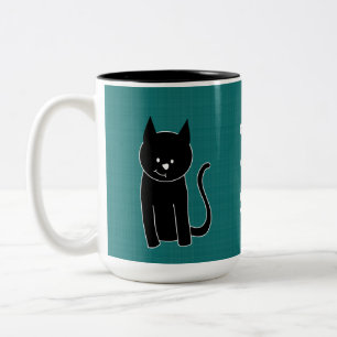 Caneca De Café Em Dois Tons Gato Preto
