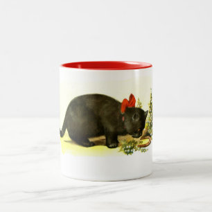 Caneca De Café Em Dois Tons Gato preto afortunado