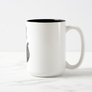 Caneca De Café Em Dois Tons Gato Preto Celestial com Lua Crescente Místico