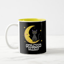 Gato Preto Fofo na Lua - Amigo da Lua Cheia