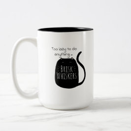 Caneca De Café Em Dois Tons Gato preto preguiçoso Mug