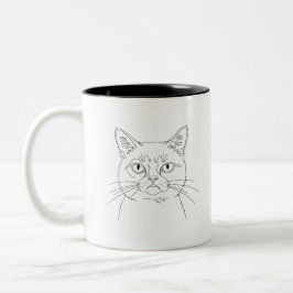 Caneca De Café Em Dois Tons Gato-rabugento