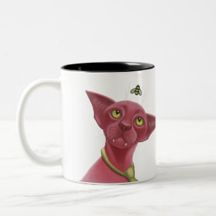 Caneca De Café Em Dois Tons Gato Rosa