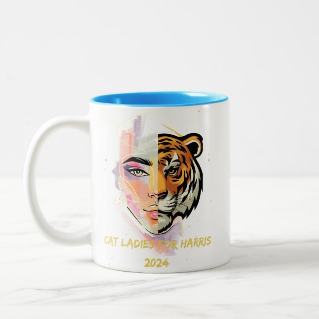 Caneca De Café Em Dois Tons Gato Senhoras para Harris Mug (Esquerda)