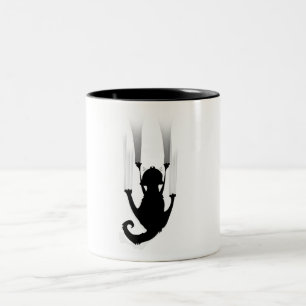 Caneca De Café Em Dois Tons Gato Subindo