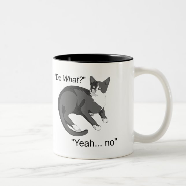 Caneca De Café Em Dois Tons Gato teimoso (Direita)