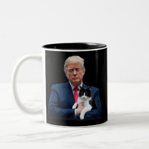Caneca De Café Em Dois Tons Gato Trump 2024 MAGA Engraçado Gato Trump