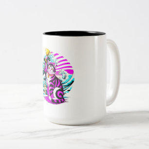 Caneca De Café Em Dois Tons Gato Vitorioso - Presente de Celebração de Formatu