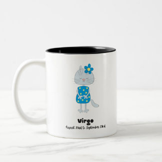 Caneca De Café Em Dois Tons Gato Zodíaco de Virgem