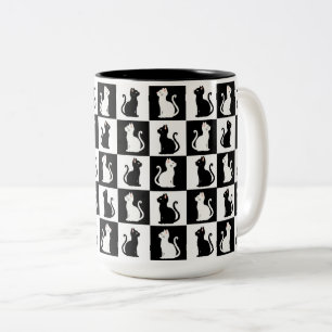 Caneca De Café Em Dois Tons gatos