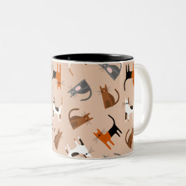 Caneca De Café Em Dois Tons Gatos